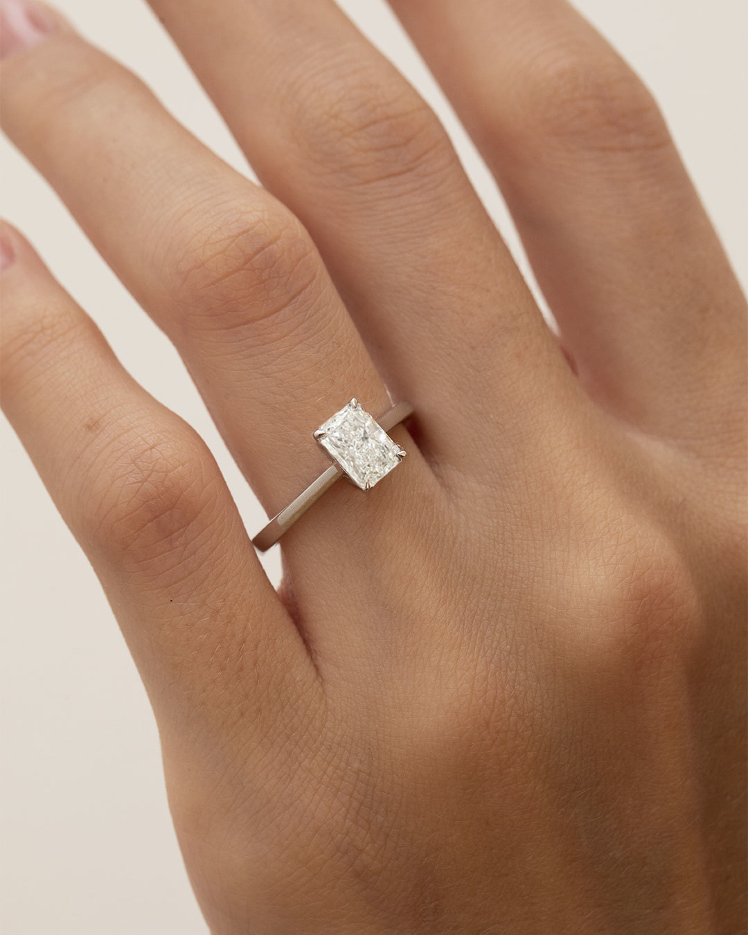 3.05 Carat Radiant Lab Created Diamond Solitaire Engagement Ring – Happy  Jewelers